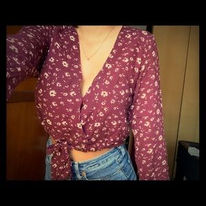 LA hearts small burgundy blouse